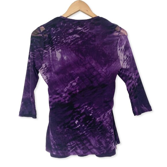 Vintage Olsen Y2K Purple Mesh Wrap Top Whimsigoth Witchy Fairy Sultry Boho Cyber - Picture 5 of 16